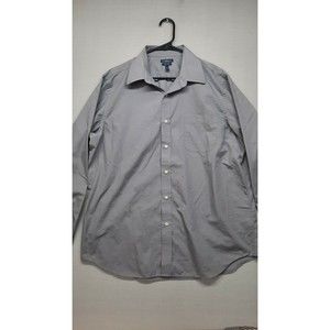 Croft & Barrow Men's Size 17 Easy Care Classic Fit Button Up Shirt Grey